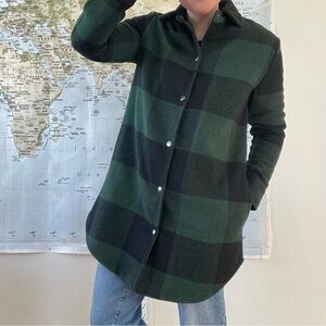Steve Madden BB Dakota Black and Dark Green Plaid Coat